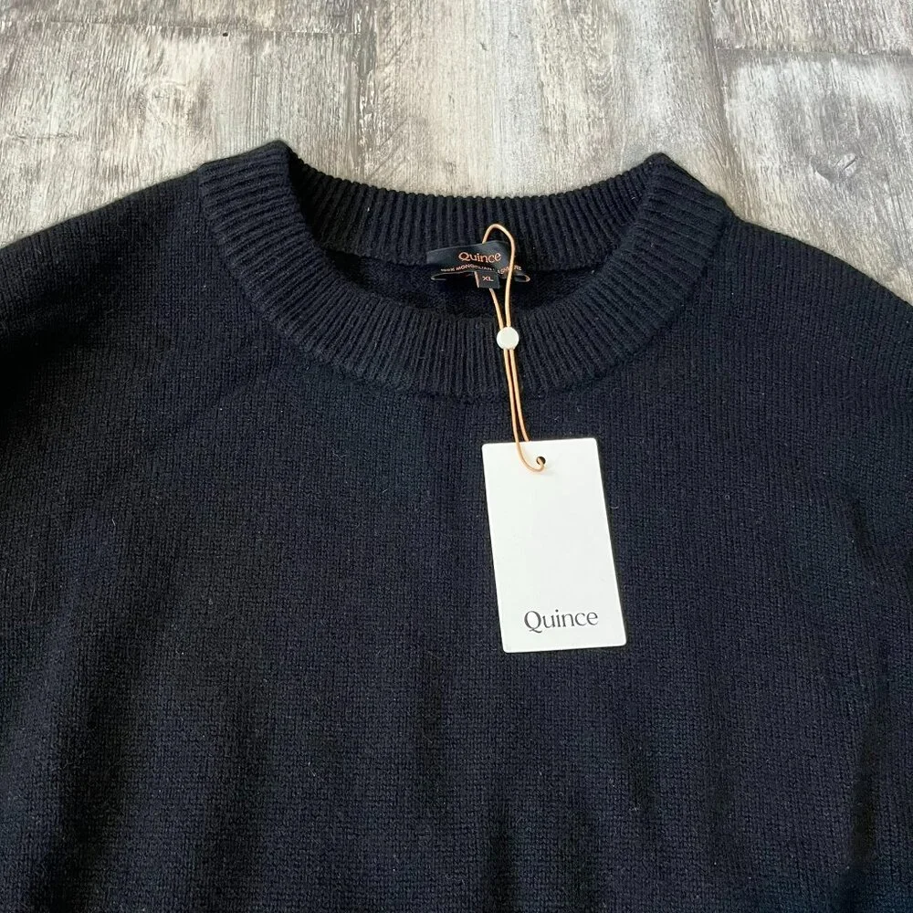 Quince Mongolian Cashmere Oversized Crewneck Sweater, Black, size XL - NWT! - Picture 5 of 13